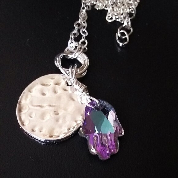 Glittering Shimmering Hand of Fatima ~ Hamsa Hand ~ Hand of Miriam - Blessings! - Picture 3 of 10